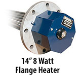 14" 8 watts per sq. inch Flange Heaters