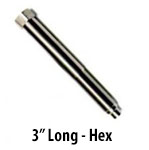 3" Long - Hex
