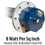 8 watts per sq. inch - Heavy Oils, Bunker C Fuel Oil