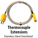 Thermocouple Extensions - Stainless Steel Braid