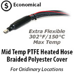 PTFE Heated Hose - Braided Polyester Cover - 302F/150C