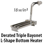 Metal Triple Bayonet L Shape Over The Side Heaters - Derated