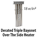 Metal Triple Bayonet Over The Side Heaters - Derated