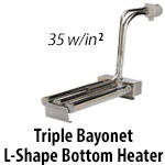 Metal Triple Bayonet L Shape Over The Side Heaters