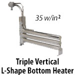 Metal Triple Vertical Bayonet L Shape Over The Side Heaters