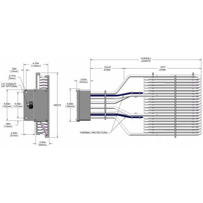 Watt O Shape 3 Element Ptfe Heater 29 Hot 40 Overall Watt O Shape 3 Element Ptfe Heater 29 Hot 40 Overall