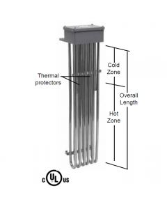 6 Element Tubular Heater - 6000 watt - 10" Hot Zone - 17" Overall Length