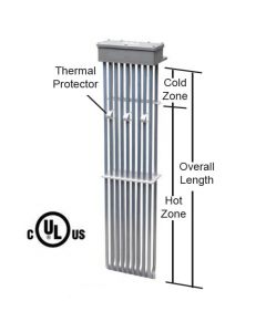 3000 watt 9 Element PTFE Heater - 9" Hot Zone - 17" Overall Length