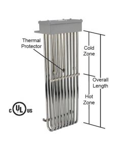 9 Element Tubular Heater - 9000 watt - 10" Hot Zone - 17" Overall Length