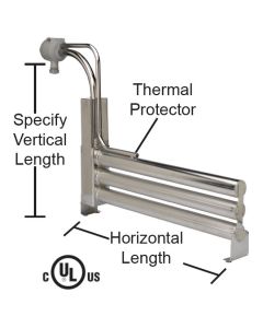 Vertical Stack L Shape Triple Bayonet 3000 watt - 13" Horizontal - 15" Vertical