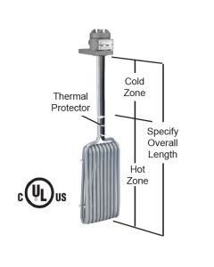  1000 watt O shape 1 element PTFE Heater - 7" Hot - 11" Overall