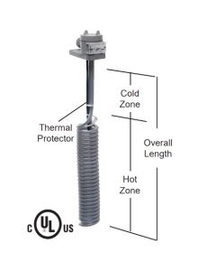  1000 watt Spiral PTFE Heater - 7" Hot Zone - 11" Overall Length