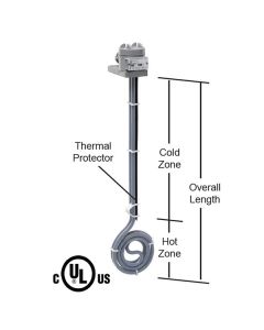  500 watt PTFE Low Profile Heater - 6" Diameter - 14" Overall Length