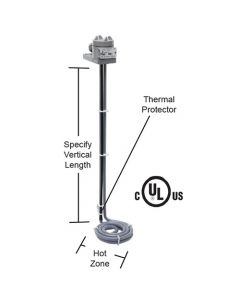 500 watt PTFE Low Profile L Shape Heater - 5" Diameter - 12" Overall Length