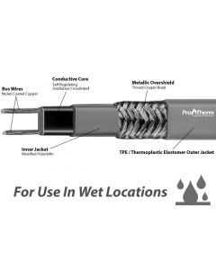 3 w/ft 240v Self Reg Heating Cable TPE Overjacket