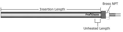 cartridge heater with brass npt