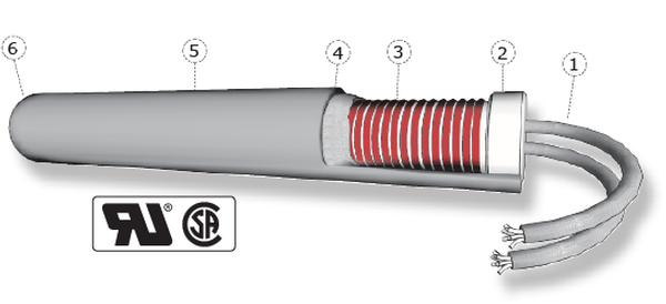 Bolt heater heating element