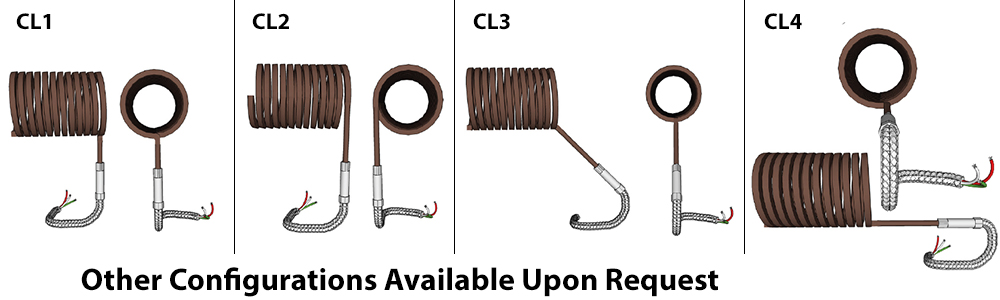 Standard coil heater lead orientations