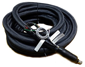 Image of a heated hose with a braided polyester cover for general use.
