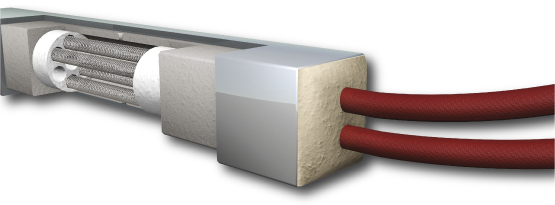 Inside of a square cartridge heater