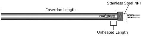 cartridge heater with stainless steel npt