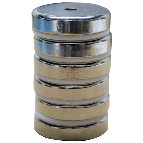 Magnetic fastening system, used to hold insulation blankets on irregular shaped machines.