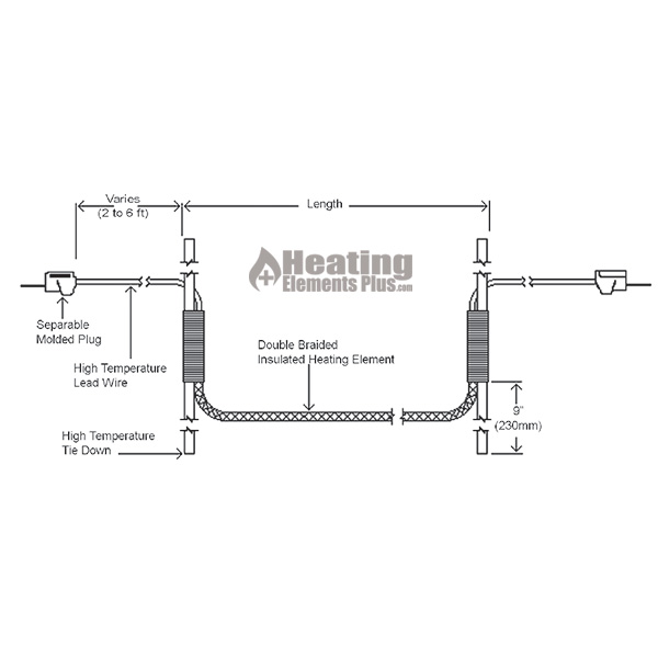 Heating Cord 72 Inches, 125 Watt, 120 Volt HTC451002