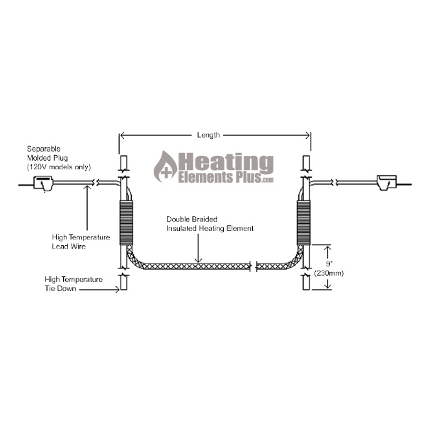 High Temperature Heating Cord 24 Foot 1440 Watt
