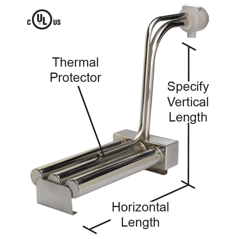 L Shape Triple Bayonet 30,000 watt - 55" Horizontal - 50" Vertical