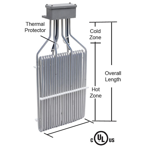 12000 watt O shape 3 element PTFE Heater - 20.5" Hot - 29" Overall