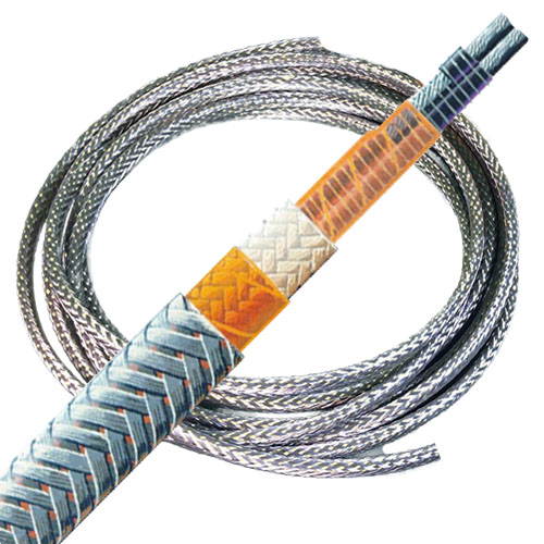 Fiberglass & polyimide CW heat trace cable braid example
