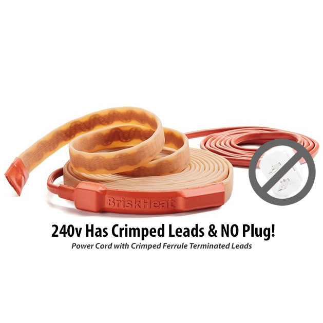 50ft 240v 0.5" Silicone Heating Tape - 120 Degree Thermostat