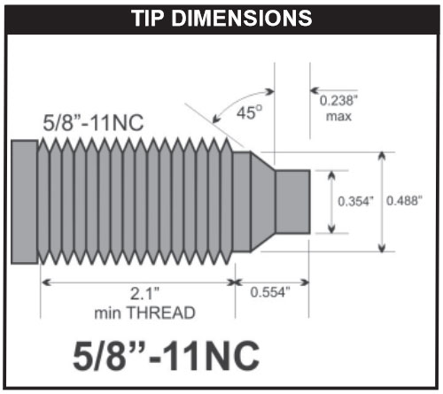 7"L x 5/8"-11UNC Extruder Rupture Disk 7500psi - Image 2