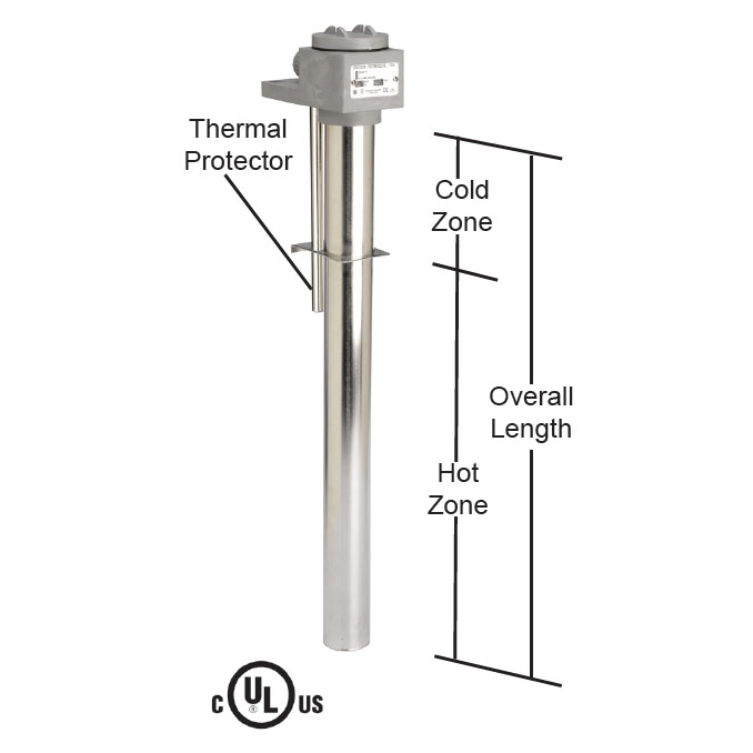 Single Bayonet 10,000 watt - 49" Hot Zone - 59" Overall Length