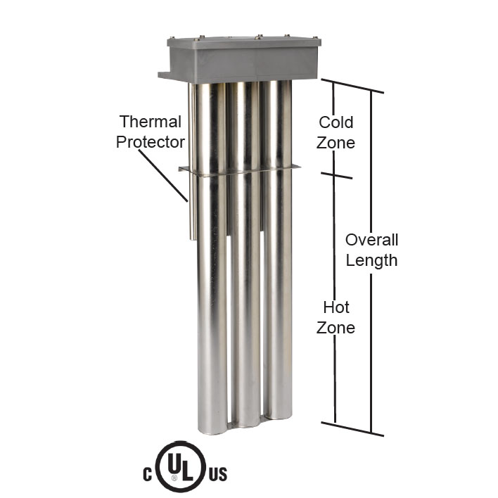 Derated Triple Bayonet 1500 watt - 6" Hot Zone - 11" Overall Length