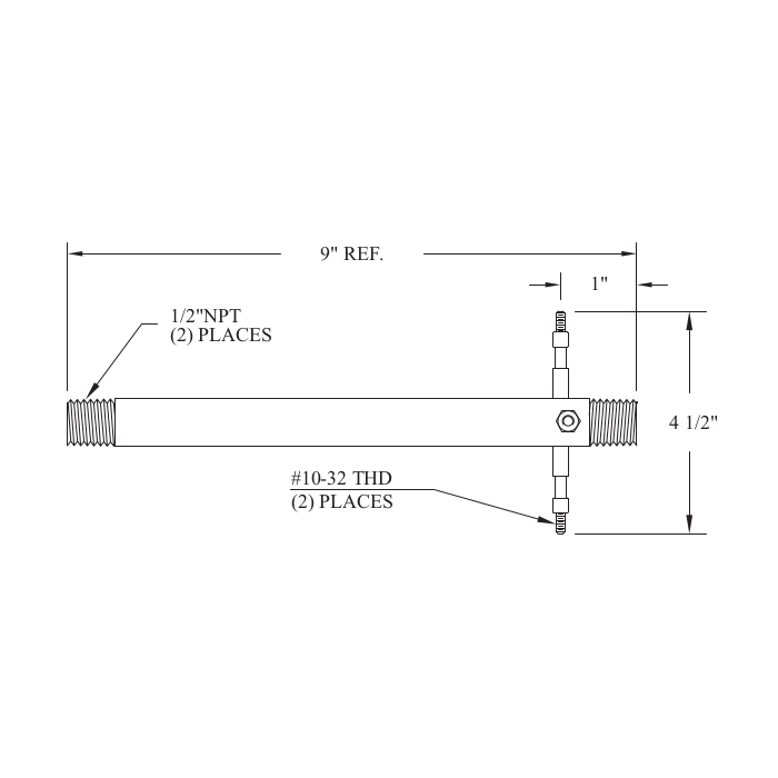 4000W 220V 1/2" NPT In-Line Pipe Air Heater w/ Feedthru Termination - Image 2
